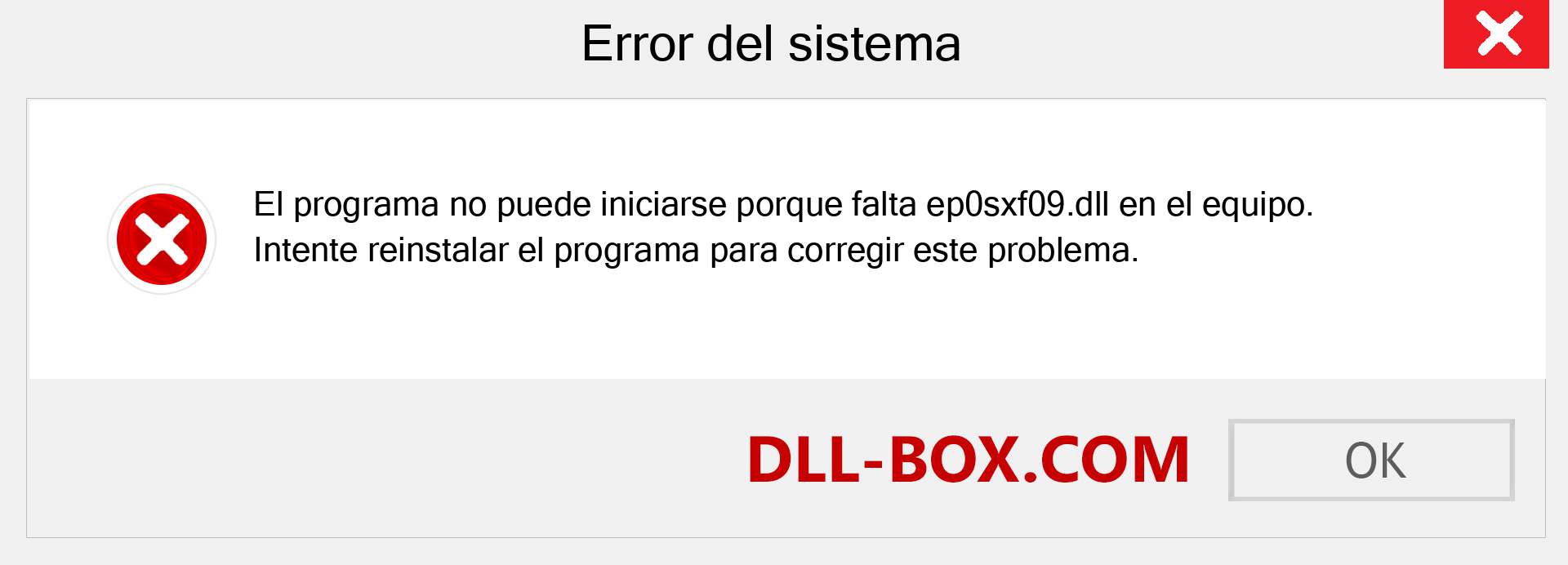 ¿Falta el archivo ep0sxf09.dll ?. Descargar para Windows 7, 8, 10 - Corregir ep0sxf09 dll Missing Error en Windows, fotos, imágenes